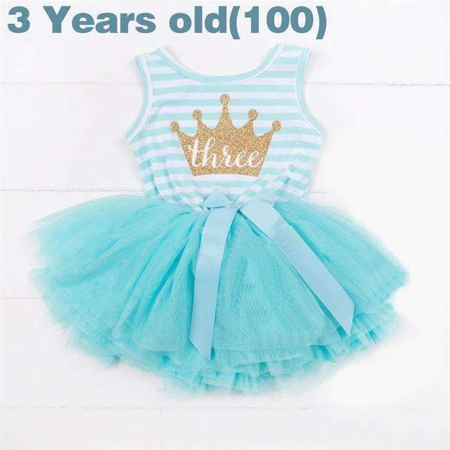 Ai Meng Baby Flower Girls Princess First Birthday Outfits One Two Three Years Old Birthday Baby Toddler Dresses Clothes Striped-5L100-JadeMoghul Inc.