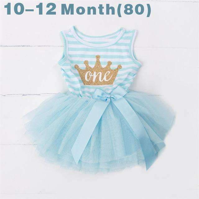 Ai Meng Baby Flower Girls Princess First Birthday Outfits One Two Three Years Old Birthday Baby Toddler Dresses Clothes Striped-5L80-JadeMoghul Inc.