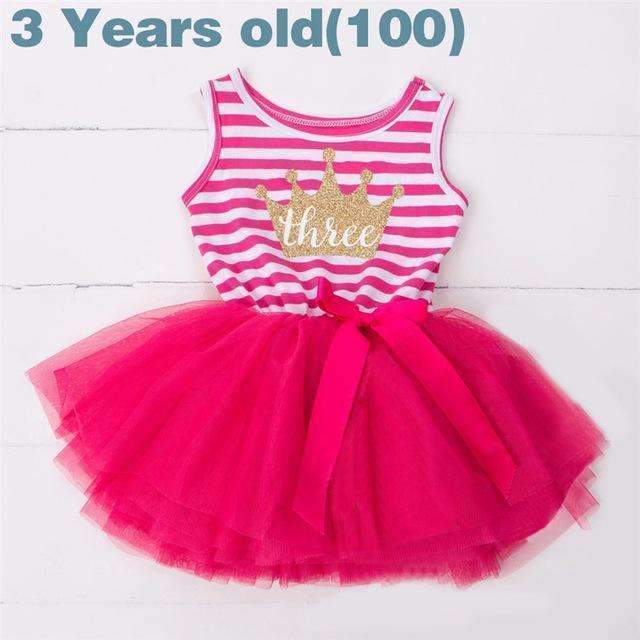 Ai Meng Baby Flower Girls Princess First Birthday Outfits One Two Three Years Old Birthday Baby Toddler Dresses Clothes Striped-5M100-JadeMoghul Inc.