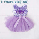 Ai Meng Baby Flower Girls Princess First Birthday Outfits One Two Three Years Old Birthday Baby Toddler Dresses Clothes Striped-5Z100-JadeMoghul Inc.