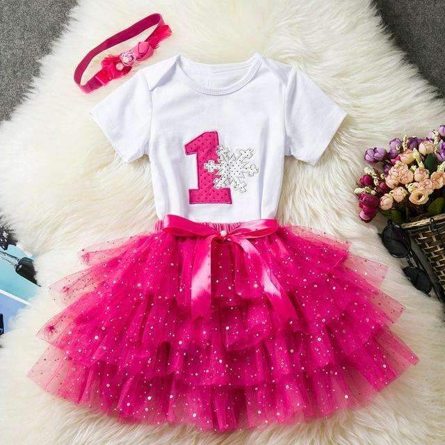 Ai Meng Baby Girl Clothes 1st Birthday Cake Smash Outfits Infant Clothing Sets Romper+Tutu Skirt+Flower Cap Newborn Baby Suits-As Photo 11-JadeMoghul Inc.