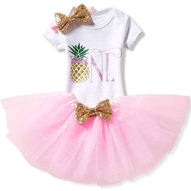 Ai Meng Baby Girl Clothes 1st Birthday Cake Smash Outfits Infant Clothing Sets Romper+Tutu Skirt+Flower Cap Newborn Baby Suits-As Photo 13-JadeMoghul Inc.