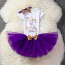 Ai Meng Baby Girl Clothes 1st Birthday Cake Smash Outfits Infant Clothing Sets Romper+Tutu Skirt+Flower Cap Newborn Baby Suits-As Photo 3-JadeMoghul Inc.