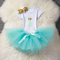 Ai Meng Baby Girl Clothes 1st Birthday Cake Smash Outfits Infant Clothing Sets Romper+Tutu Skirt+Flower Cap Newborn Baby Suits-As Photo 8-JadeMoghul Inc.