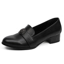 AIMEIGAO Medium Heels Classic Shoes Women Pumps PU Leather Square Heel Shoes Black Thick Heels Spring Autumn Women Shoes-Black-5.5-JadeMoghul Inc.