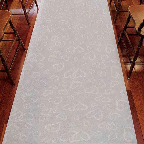 Aisle Runner - White With All Over Heart Design (Pack of 1)-Ceremony Decorations-JadeMoghul Inc.
