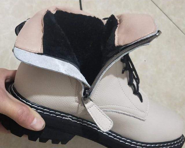 AIYUQI Boots Female women shoes Ankle 2020 Autumn British Wind Genuine Leather Thick With Short Boots Motorcycle Martin shoes AExp