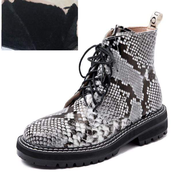 AIYUQI Boots Female women shoes Ankle 2020 Autumn British Wind Genuine Leather Thick With Short Boots Motorcycle Martin shoes AExp