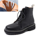 AIYUQI Boots Female women shoes Ankle 2020 Autumn British Wind Genuine Leather Thick With Short Boots Motorcycle Martin shoes AExp