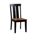 Alana Transitional Side Chair Withwood Seat, Set Of 2-Armchairs and Accent Chairs-Antiqued Oak, Black-Wood-JadeMoghul Inc.