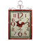 Alarm Clocks Red Rooster Metal Wall Clock,Red Benzara