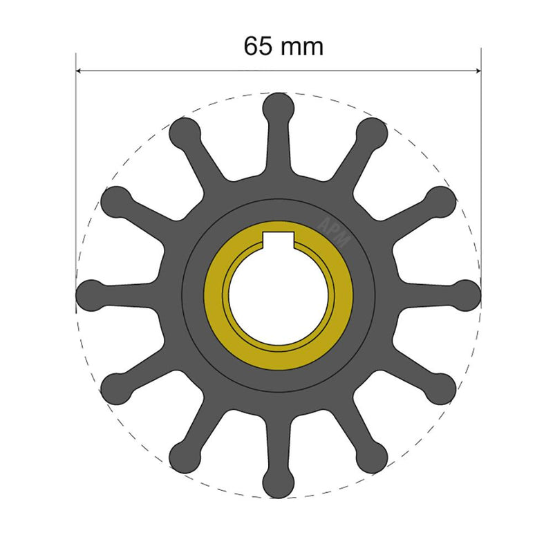 Albin Pump Premium Impeller Kit 65 x 15.8 x 41.5mm - 12 Blade - Key Insert [06-01-018]-Impellers-JadeMoghul Inc.