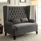 Alcacer Romantic Mid-Century Style Love Seat, Gray-Loveseats-Gray-Fabric Solid Wood & Others-JadeMoghul Inc.