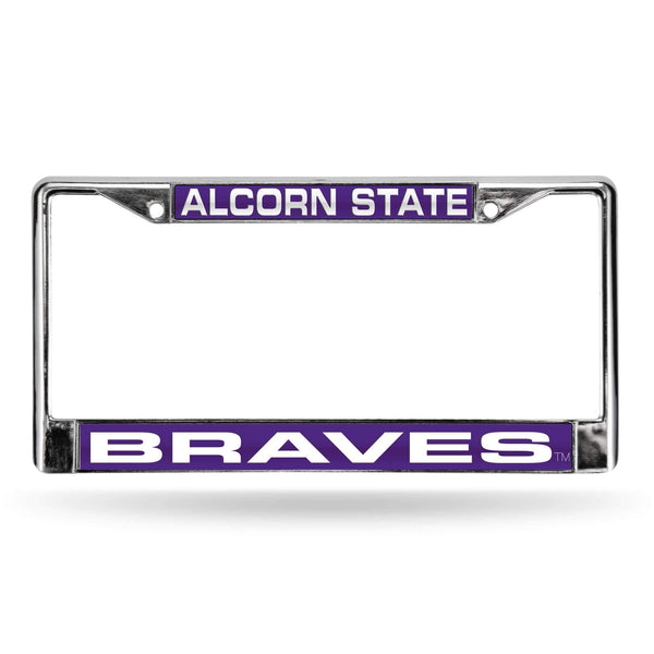 Ford License Plate Frame Alcorn State Laser Chrome Frame
