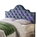 Aldebaran Contemporary King Headboard, Blue-Headboards-Blue-Fabric wood-JadeMoghul Inc.