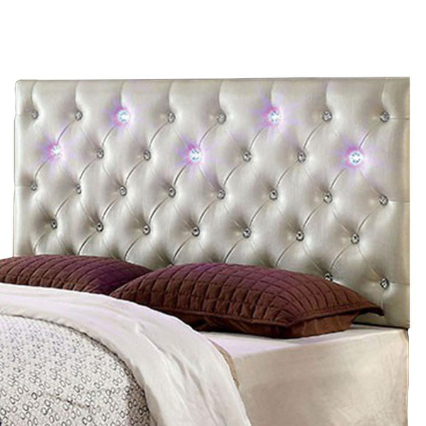 Aldebaran Contemporary Style Pearl White Headboard-Headboards-Pearl White-Fabric wood-JadeMoghul Inc.