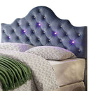 Aldebaran Contemporary Twin Size Headboard, Blue-Headboards-Blue-Fabric Solid Wood/Others-JadeMoghul Inc.