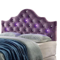 Aldebaran Contemporary Twin Size Headboard, Purple-Headboards-Purple-Fabric Solid Wood/Others-JadeMoghul Inc.