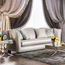 Alessandra Silver Finish Sofa-Sofas-Silver-Polyester-JadeMoghul Inc.