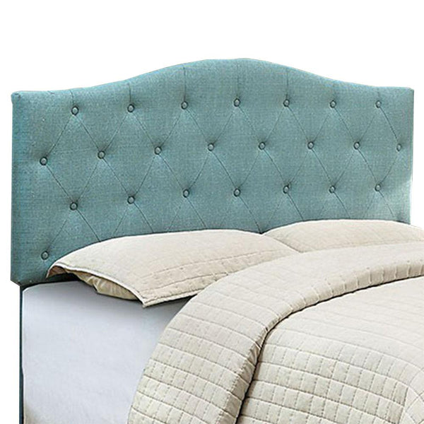 Alipaz Contemporary Full Queen Headboard, Blue-Headboards-Blue-Linen-like Fabric Solid Wood & Others-JadeMoghul Inc.