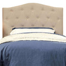 Alipaz Contemporary Twin Size Headboard, Ivory-Headboards-Ivory-Linen-like Fabric Solid Wood & Others-JadeMoghul Inc.