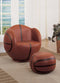 All Star 2 Piece Pack Chair & Ottoman, Basketball: Brown & Black-Living Room Furniture Sets-Brown and Black-PU Wood Ply Sponge Foam Density 0-JadeMoghul Inc.