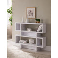 Alluring 2-Tier Wooden Display Cabinet, White-Accent Chests and Cabinets-White-Wood-JadeMoghul Inc.