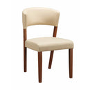 Alluring Dining Side Chair, Cream, Set of 2-Dining Chairs-Cream & Brown-ASIAN HARDWOOD-JadeMoghul Inc.