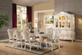 Alluring Dining Table, Marble & Pearl White-Dining Tables-White-Marble Poplar Wood Birch Veneer-JadeMoghul Inc.