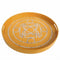 Alluring Round Lacquered Serving Tray, Yellow-Serving Trays-Yellow-MDF MOP lacquer-JadeMoghul Inc.