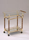 Alluring Serving Cart, Golden Plated & Clear Glass