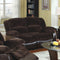 Alluring Transitional Style Comfy Loveseat, Brown-Loveseats-Brown-Fabric and faux leather-JadeMoghul Inc.