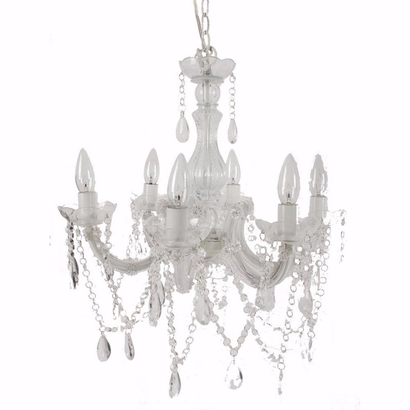 Alluringly Captive Winter Blanche Beaded Chandelier-Chandeliers-White-plastic bead iron-JadeMoghul Inc.