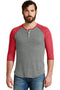 Alternative EcoJersey 3/4-Sleeve Raglan Henley. AA1989-T-shirts-Eco Grey/ Eco True Red-3XL-JadeMoghul Inc.