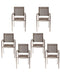 Aluminium Frame Dining Chair Set of 6 Gray-Dining Chairs-Gray-Aluminium Textilene and polyster-JadeMoghul Inc.