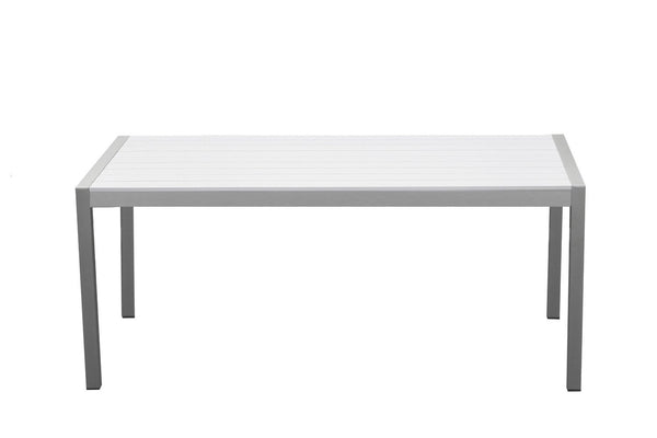 Aluminum Dining Table, White-Dining Tables-WHITE-Aluminum Frame with Plastic lumber top-JadeMoghul Inc.