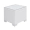 Aluminum Frame Square End Table with Woven Wicker Base and Glass On Top, White-Side and End Tables-White-Aluminum Wicker Wood and Glass-JadeMoghul Inc.