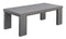 Aluminum Framed Coffee Table with Plank Style Top, Gray-Coffee Tables-Gray-Aluminum-JadeMoghul Inc.