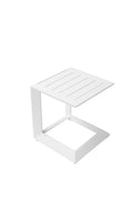 Aluminum Side Table, White-Side Tables and End Tables-WHITE-Aluminum Frame-JadeMoghul Inc.