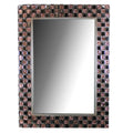 Amazing Mirror with Stones - Benzara-Wall Mirrors-Copper and Black-Metal Glass-Shiny-JadeMoghul Inc.