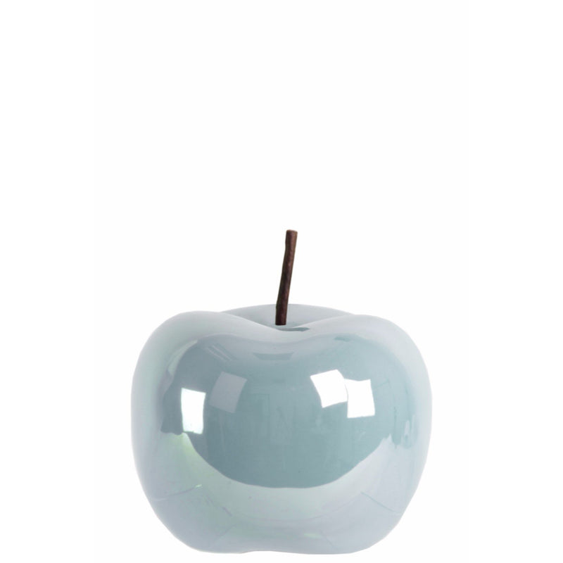 Amazingly Crafted Apple Figurine- Small- Blue- Benzara-Decorative Accessories-Blue & Brown-JadeMoghul Inc.