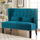 Amora Mid-Century Traditional Style Comfy Love Seat, Teal-Loveseats-Teal-Fabric Solid Wood & Others-JadeMoghul Inc.