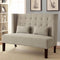 Amora Romantic Mid-Century Style Love Seat, Beige-Loveseats-Beige-Fabric Solid Wood & Others-JadeMoghul Inc.