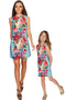 Amour Adele Blue Floral Print Chic Shift Party Dress - Girls-Amour-18M/2-Blue/Red-JadeMoghul Inc.