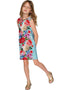 Amour Adele Blue Floral Print Chic Shift Party Dress - Girls-Amour-18M/2-Blue/Red-JadeMoghul Inc.