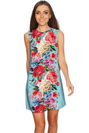 Amour Adele Shift Floral Mommy and Me Dresses-Amour-18M/2-Blue/Red-JadeMoghul Inc.