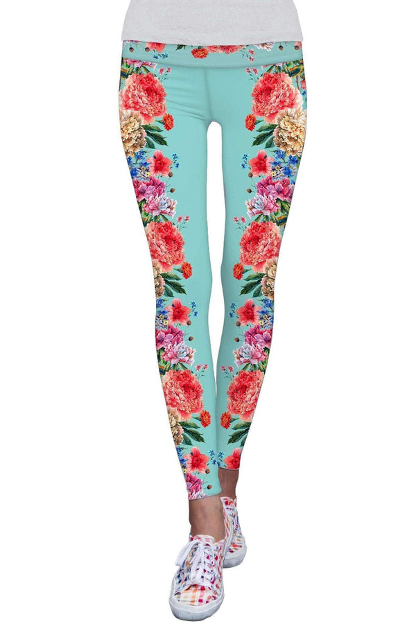 Amour Lucy Floral Printed Performance Leggings - Women-Amour-XS-Blue/Red-JadeMoghul Inc.