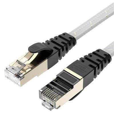 AMPCOM Ethernet Cable RJ45 Cat7 Lan Cable STP RJ 45 Flat Network Cable Patch Cord for Modem, Router, TV, Patch Panel, PC, Laptop AExp