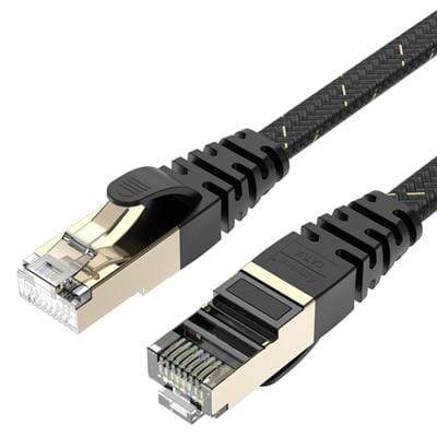 AMPCOM Ethernet Cable RJ45 Cat7 Lan Cable STP RJ 45 Flat Network Cable Patch Cord for Modem, Router, TV, Patch Panel, PC, Laptop AExp