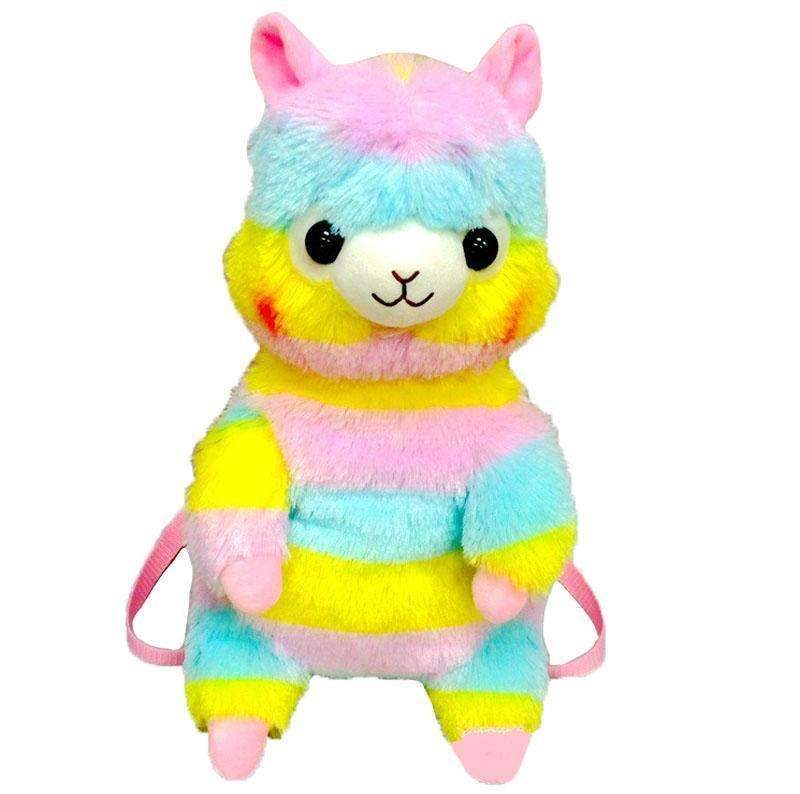 Amuse 45cm Rainbow Alpaca Sheep Plush Backpack Cartoon Soft Doll School Bag Kid Satchel For Kindergarten Boy Girl Birthday Gift--JadeMoghul Inc.